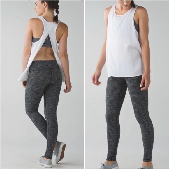 Lululemon Wunder Under Pant Leggings Coco Pique Black White Grey - Picture 14 of 14